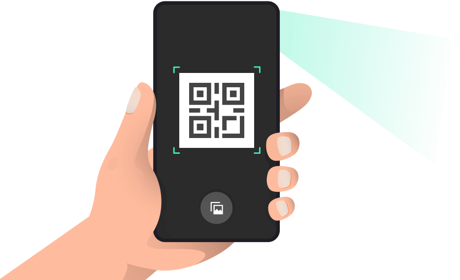 Scan a QR code with your phone